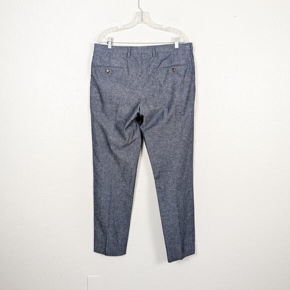 J.Crew Ludlow Slim Unstructured Suit Cotton Linen Blazer & Pants Chambray 40R - Picture 6 of 16